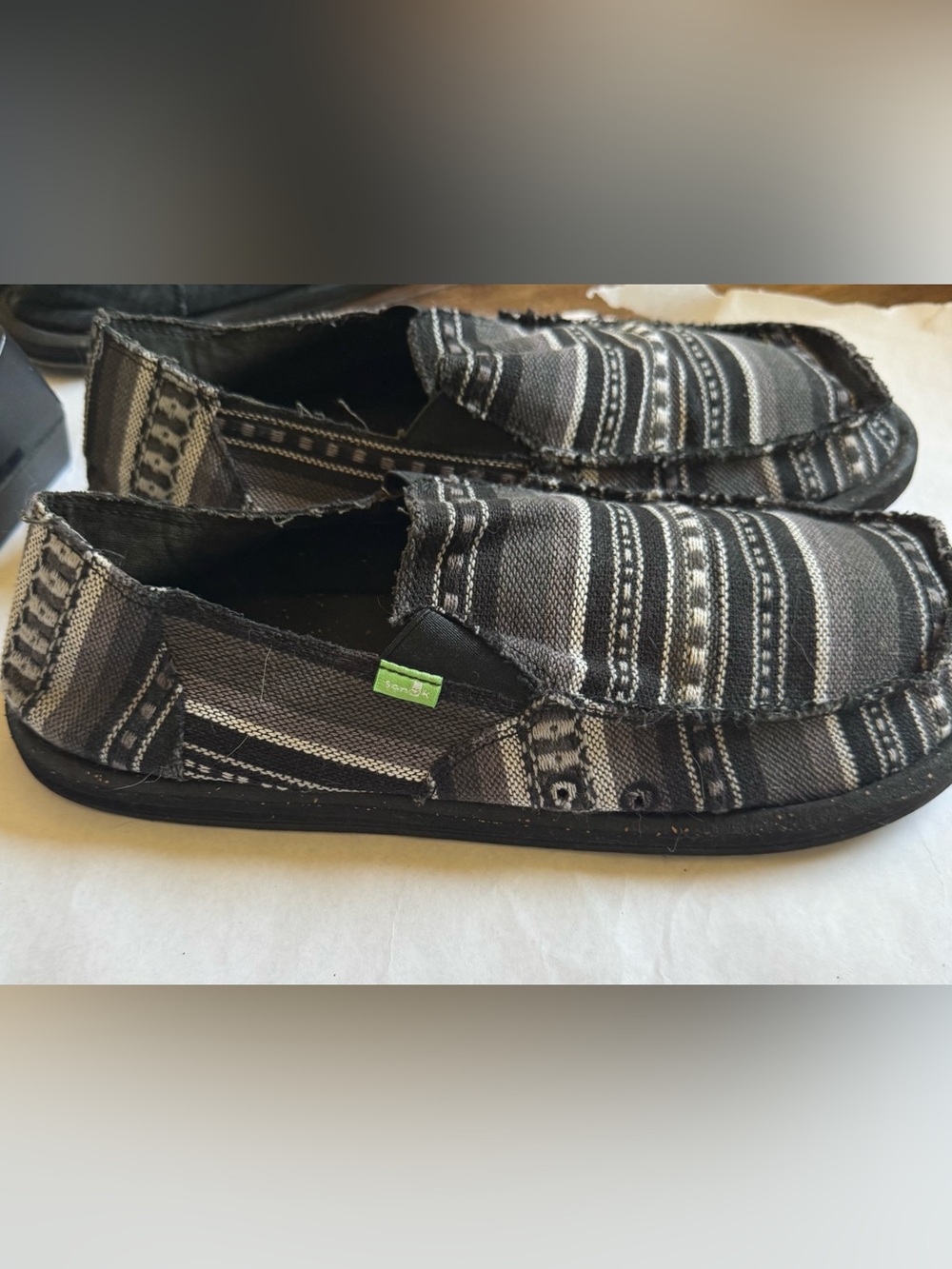 Sanuk Men's Grey Striped Slip-On Casual Shoes